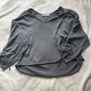 Zara Gray Long Sleeve Top
